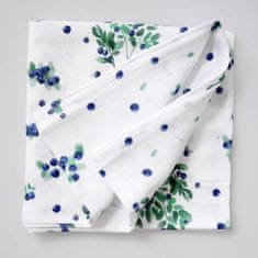 Lullalove Muslinska povojna omarica 100x100 jagode,