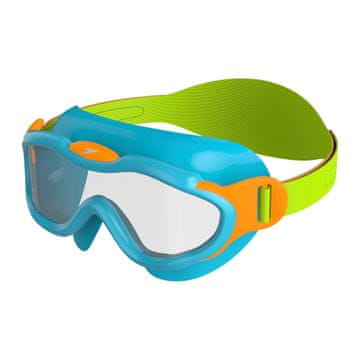 Speedo SEA SQUAD MASK JUNIOR plavalna očala Azurno modra/fluo zelena/fluo oranžna/prozorna
