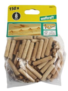 WolfCraft Leseni povezovalni zatiči 8 mm x 40 mm 150 kosov 2907000
