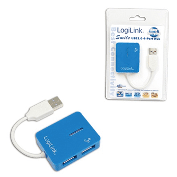 LogiLink 4-portni USB hub, Smile, moder