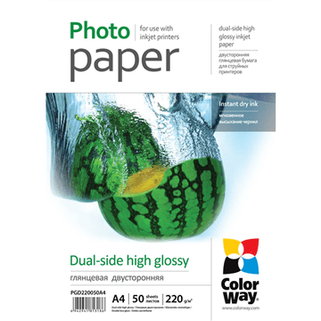 ColorWay | 220 g/m² | A4 | Visokosijajni dvostranski foto papir
