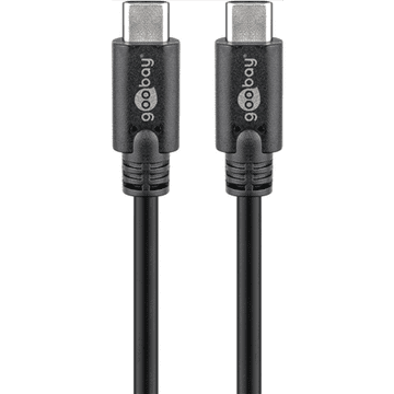 Goobay | USB-C kabel | Moški | 24-pinski USB-C | Moški | Črn | 24-pinski USB-C | 0,5 m