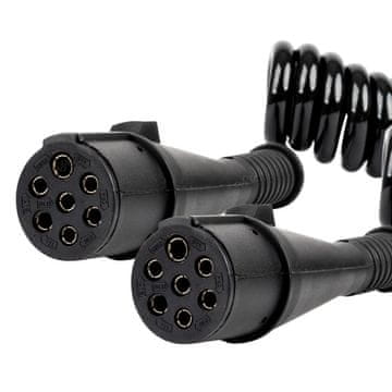 AMIO Spiralni kabel za TIR prikolico 2x 7-pinski tip N 5m 24V -04380