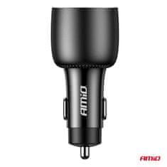 AMIO Avtomobilski polnilnik 2x USB-C + USB-A 12V 24V 100W -04371