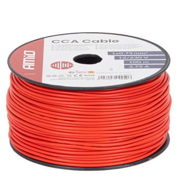 AMIO Enožilni rdeči kabel CCA 1x0,75 mm2 100 m 3,75 A 12/230 V -04450