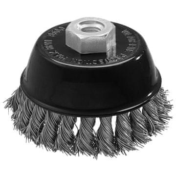Žična krtača 65 mm, zvita žica, INOX, M14