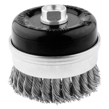 Krtača za armaturno žico 65 mm, zvita žica, INOX, M14