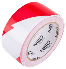 Samolepilni opozorilni trak, rdeč in bel, 50 mm x 33 m