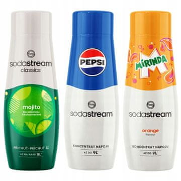 SodaStream Pepsi + Mirinda + Mojito sirupi za avtomat s sodo 3 kosi.
