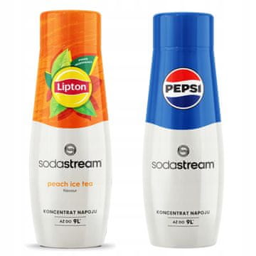 SodaStream 2x Lipton Ice Tea Peach sirup + Pepsi za aparat za gazirane pijače