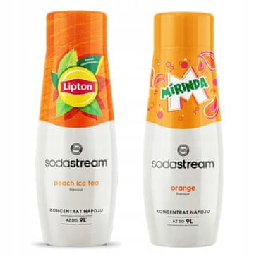 SodaStream 2x Lipton ledeni čaj breskva sirup + Mirinda nasičevalec