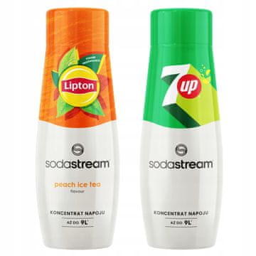 SodaStream 2x Lipton ledeni čaj breskva sirup + 7UP za aparat za sodo