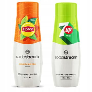 SodaStream 2x Lipton ledeni čaj breskva sirup + 7UP Free ZERO sladkorja