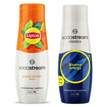 SodaStream 2x koncentrat sirupa Lipton ledeni čaj breskev + energijski napitek