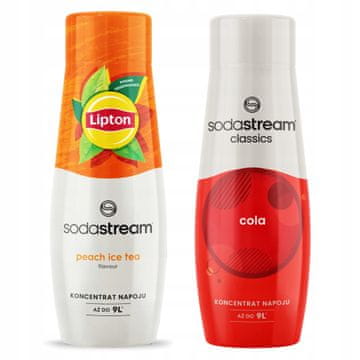 SodaStream 2x Syrop Koncentrat Lipton Ice Tea Peach Brzoskwinia + Cola