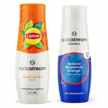 SodaStream 2 x Lipton ledeni čaj breskev + izotonični sirup grenivke in pomaranče