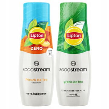 SodaStream 2x ledeni čaj Lipton z okusom breskve in sladkorja + zeleni ledeni čaj