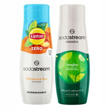 SodaStream 2x ledeni čaj Lipton z okusom breskve in sladkorja brez sladkorja + mojito mohito