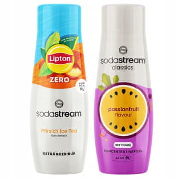 SodaStream 2x ledeni čaj Lipton z okusom breskve in sladkorja brez sladkorja + pasijonka