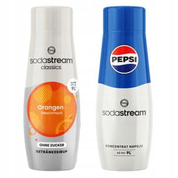 SodaStream Sirupi Orange Zero brez sladkorja, pomaranča + koncentrat PEPSI Cole