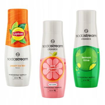 SodaStream ledeni čaj breskev + grenivka + limona-limeta, set 3 koncentratov