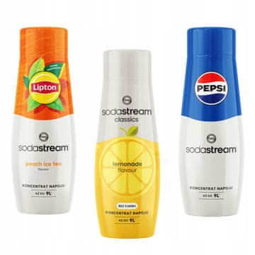 SodaStream Lipton ledeni čaj breskev + limonada + Pepsi, 3 koncentrati