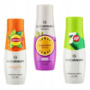 SodaStream 3 koncentrati . Lipton ledeni čaj breskev + pasijonka + 7up brezplačno