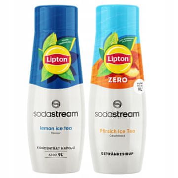 SodaStream 2 sirupa ledeni čaj z limono in breskevjo, brez sladkorja in breskev