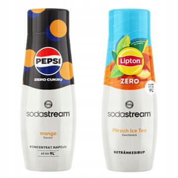 SodaStream Komplet dveh koncentratov. PepsiMAX Mango + Lipton IceTea Peach Zero