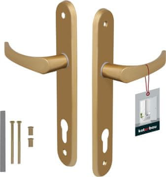 Barvana kljuka za vrata, dolžina 90 mm, aluminij, ZLATI VLOŽEK