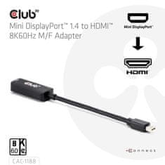 Club 3D CAC-1188 Kabelski adapter 0,09 m Mini DisplayPort HDMI Črna