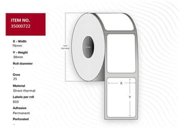 Capture 810-24ROLLS ECO samolepilne etikete 76x38