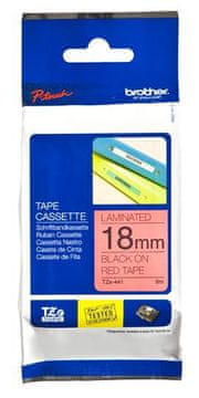 BROTHER trak črn na rdečem 18 mm, TZE441