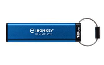 Kingston Ironkey Keypad 200 USB ključek 16 GB USB tip-A 3.2 Gen 1 moder, IKKP200/16GB