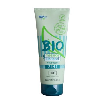 Bio masažno in vodno lubrikantno sredstvo 2v1 200ml Hot