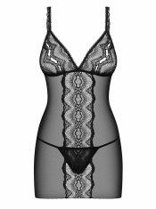 0.00023 Lucita Lingerie - Srajca in tangice črne barve L/XL