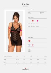 0.00023 Lucita Lingerie - Srajca in tangice črne barve L/XL