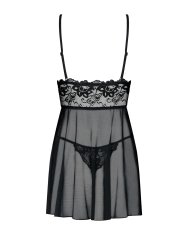0.00023 Idillia babydoll s tangicami črne barve L/XL Obsessive