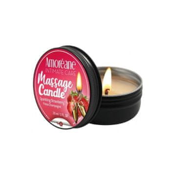 Masažna sveča Peneča jagoda 30ml Amoreane