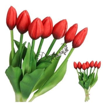 Deko ŠOPEK TULIPANOV GUMIRANI SILIKONSKI TULIPANI, REALNI, 7 KOSOV