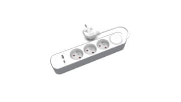 3x fiksni podaljšek s stikalom in USB A/USB C vtičnicami 3 m PS-370WS+USBA+USBC/3 E W-30001