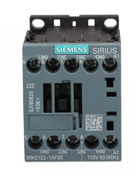 Siemens Pomožni kontaktor 2NO 2NC tuljava 110V AC 50-60Hz S00 vijačni priključek SIRIUS 3RH2122-1AF00