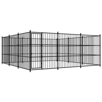 Vidaxl Zunanji pasji boks 450x450x185 cm