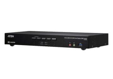 Aten 4-portno HDMI 4K KVM stikalo z dvojnim pogledom, zvokom in USB 3.0 vozliščem, CS1844-AT-G