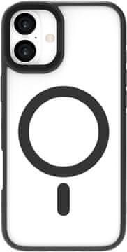 eSTUFF Ovitek INFINITE HELSINKI z magnetnim stojalom za iPhone 16, črne barve. Material: 65 % recikliran PC in 21 % recikliran TPU, ES67141100