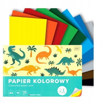 Interdruk Barvni papir A4, 10 listov, 115 g/m²