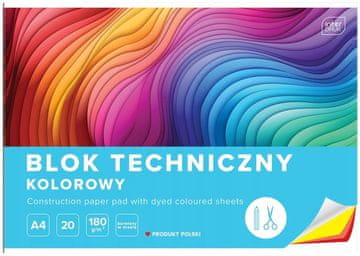 Interdruk Barvni tehnični blok A4 , 20 LISTOV, 180g/m2