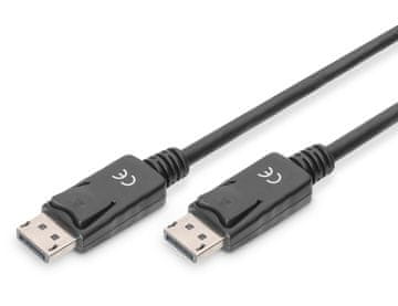 Digitus DisplayPort kabel z zapahi 1080p 60Hz FHD tip DP/DP M/M črne barve 5 m