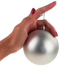 33 TG63128-1 Komplet 3 nelomljivih srebrnih božičnih kroglic 10 cm