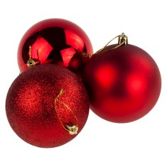 33 Nelomljive božične kroglice TG63128-3 rdeče 10 cm 3 kosi